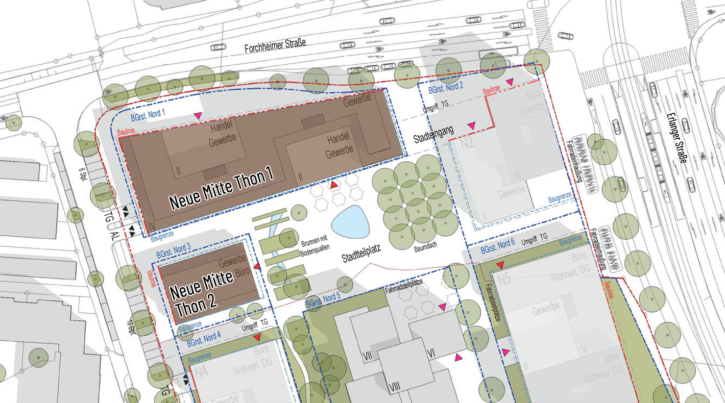 Lageplan Neue Mitte Thon